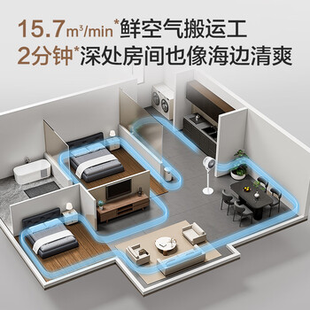 艾美特（AIRMATE）空气循环扇新白天鹅负离子净化电风扇家用落地扇直流变频轻音节能一级能效大风量电风扇RDI130
