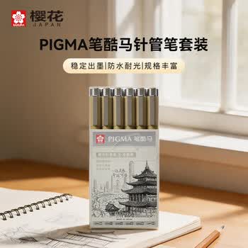 樱花（SAKURA）针管笔勾线笔6支套装PIGMA笔酷马进口签字笔防水绘图水笔学生儿童美术绘画手绘漫画动漫设计礼物