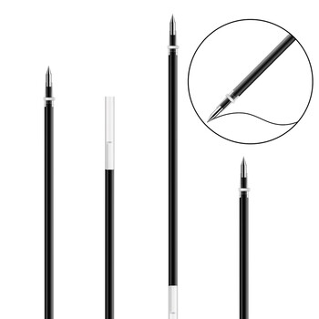 得力（deli）0.5mm拔帽中性笔芯签字笔水笔替芯 6600/33109/Q7适用  办公用品 子弹头黑色20支/桶33402