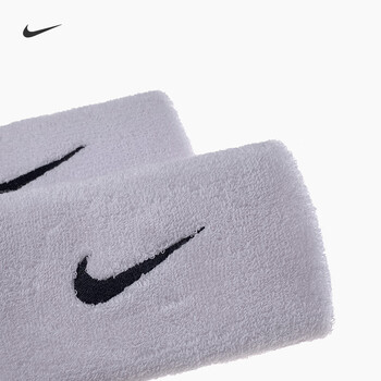 耐克（NIKE）专业网球运动长护腕吸汗手腕套擦汗护具白色