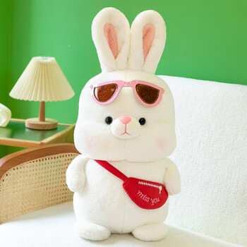 晴野可爱陪你鸭公仔小黄鸭毛绒玩具网红大白兔玩偶布娃娃送女生日抱枕