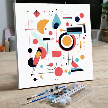 抽象油彩画 小型 简单抽象油画- 京东