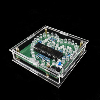 伍陆电子 七彩炫光心形流水灯LOVE电子DIY套件51单片机趣味焊接TJ-56-578 套件+亚克力外壳 伍陆电子 七彩炫光心形流水灯LOVE电子DIY套件51单片机趣味焊接TJ-56-578 套件+亚克力外壳