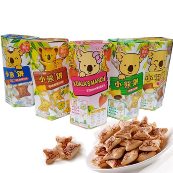 乐天(lotte)小熊饼干泰国进口注心熊仔饼多口味夹心饼干儿童休闲零食