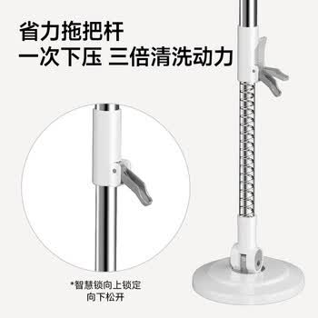 五月花旋转拖把杆加粗拖把盘尘推杆圆拖把头配件杆盘套装JJ-PJ004