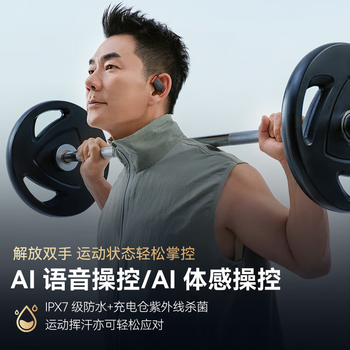 cleer ARC5 不入耳开放式 AI双向高清通话 杜比音效 无线蓝牙运动耳机 适配华为苹果小米 旗舰版 幻彩银