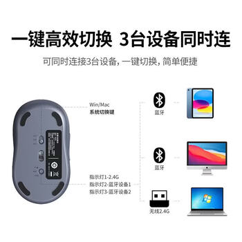 绿联商务办公无线蓝牙双模鼠标 轻音按键 人体工学设计 四档DPI调节 握感舒适 反应灵敏 灰色 绿联商务办公无线蓝牙双模鼠标 轻音按键 人体工学设计 四档DPI调节 握感舒适 反应灵敏 灰色