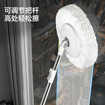 五月花旋转拖把杆加粗拖把盘尘推杆圆拖把头配件杆盘套装JJ-PJ004