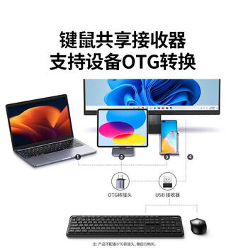 绿联商务办公无线键鼠套装 配电池 人体工学设计 舒适手感 轻音办公 持久续航 反应灵敏 低延迟 黑色