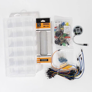 伍陆电子 《超好玩的电子制作》少儿启蒙初学者入门面包板实验diy套件套装 元件包（不含书）
