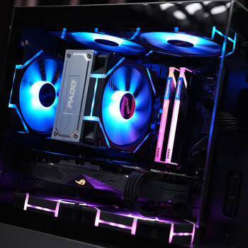 半岛铁盒（PADO）毕方mini 黑色海景房 M-ATX 台式机电脑主机箱（无A柱/双面钢化玻璃/前置IO接口） 