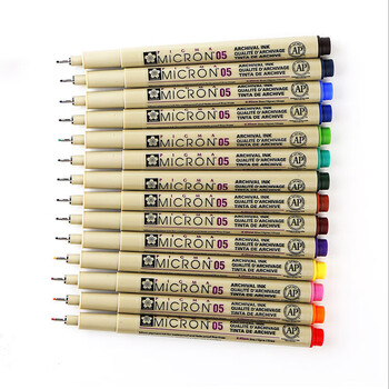 樱花(SAKURA)彩色针管笔勾线笔 08号0.50mm(蓝色) 日本进口签字笔绘图水笔 学生儿童美术绘画描边手绘设计