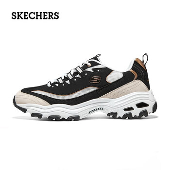 斯凯奇(skechers)透气熊猫鞋男经典时尚运动鞋复古老爹鞋 bkgd黑色