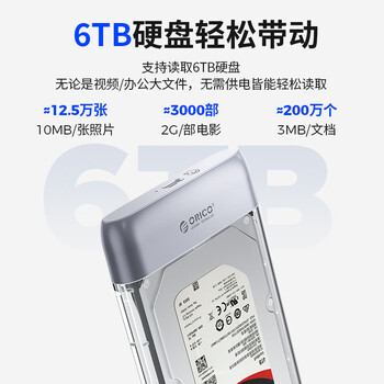 奥睿科(ORICO) 2.5/3.5英寸硬盘保护盒 台式机硬盘收纳盒 防震/抗压/耐摔保护套带标签保护包  灰色PHP25