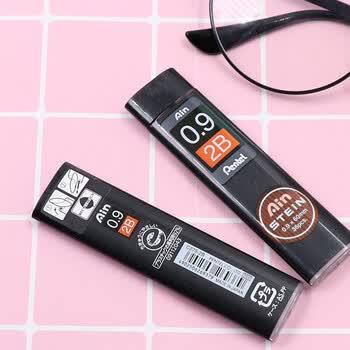 派通（Pentel ）0.9mm自动铅笔芯 不易折断活动铅芯替芯学生考试用 C279 2B/2管（共72根）
