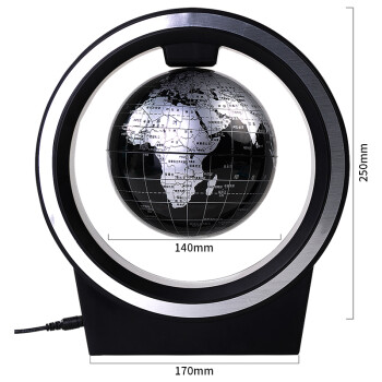 得力(deli)6寸创意磁悬浮地球仪10岁男孩7-14岁女孩玩具礼物生日礼品伴手礼开学礼品摆件送人科技感 黑色2224