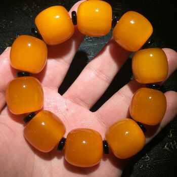 snqp黄金甲手串金甲手链山龟甲壳桶珠手串男士文玩饰品 珠子尺寸20*