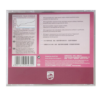 飞利浦(PHILIPS) DVD+RW 可擦写刻录光盘 1片空白光盘光碟 4速4.7G 单片盒装 飞利浦(PHILIPS) DVD+RW 可擦写刻录光盘 1片空白光盘光碟 4速4.7G 单片盒装