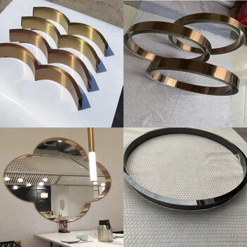 简梓 钛金装饰条圆弧形    不锈钢圆弧u型槽包边条背景墙圆形钛金装饰