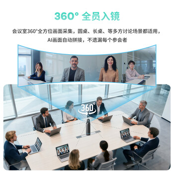 KanDao看到360°全景高清视频会议摄像头 无线投屏扩音拾音会议一体机全向麦 会议解决方案Meeting Pro