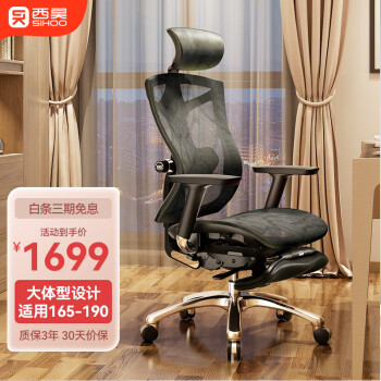 西昊V1 大体型人体工学椅电脑椅子 老板办公椅电竞椅家用网布转椅座椅