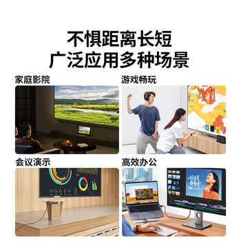 绿联HDMI线2.0版 4K数字高清线 3D视频线笔记本电脑机顶盒接显示器 多重屏蔽稳定传输 15米 25168