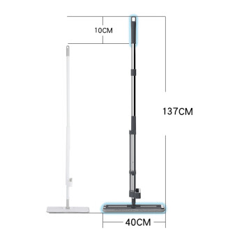 妙洁 巧净免手洗平板拖把加大型 共2块拖布 懒人墩布 家用一拖净