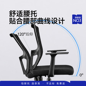 奈高（NAIGAO）电脑椅办公椅升降椅转椅职员办公椅人体工学椅-黑色升级款	