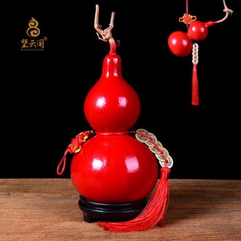 仟佰盾(chiefdon) 天然大红葫芦五帝钱挂件天然大漆艺术彩绘小胡芦