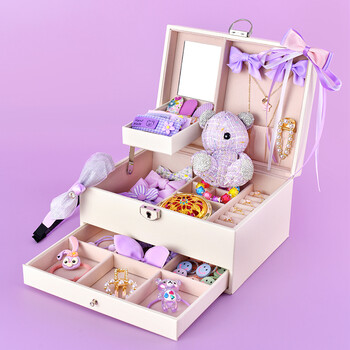 迪士尼百宝箱女童玩具3一9公主首饰盒百宝箱全套女孩生日礼物小孩子化