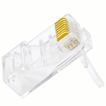 礼嘉 LJ-6810 工程级六类千兆水晶头 8P8C三叉镀金RJ45水晶头 10个/包 CAT6非屏蔽电脑网络宽带8芯网线连接头