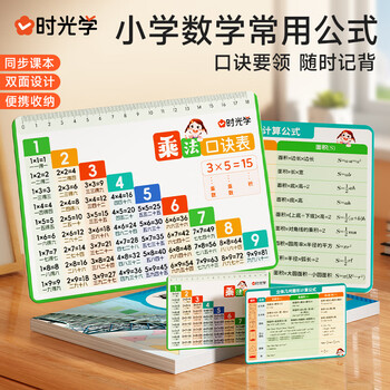 时光学【时光学】小学数学常用公式卡平面立体几何计算共2张1-6年级通用基础知识卡片