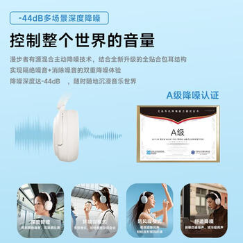 漫步者 W800BT Free 降噪版 头戴式蓝牙耳机 40H超长续航 一机双连 适用苹果华为小米 暮灰