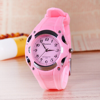 西欧(casio)儿童手表男孩糖果色防水石英表中小学生女指针式电子表