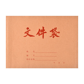 递乐 加厚横式牛皮纸档案袋定制投标文件袋合同文件资料袋10只装办公用品  1447 
