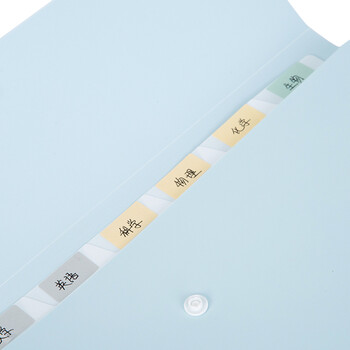 得力（deli）乐素系列 8格按扣多层文件夹风琴包 学生试卷资料收纳 办公用品文件保护简约时尚 天蓝72456