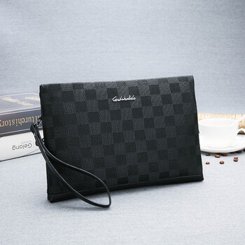 moepeqdaishu男士手包手拿包信封包真皮质感商务大容量软皮夹包多卡位