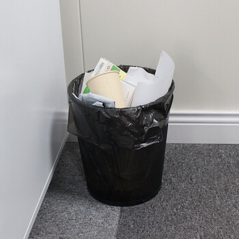 宜之选平口垃圾袋黑色50*60cm100只单面0.7丝家用大号垃圾袋