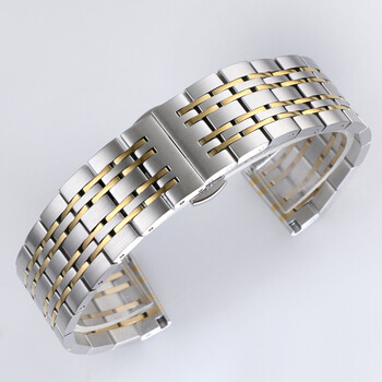 适用于浪琴名匠手表表带钢带男士不锈钢精钢金属表链配件蝴蝶扣欧米茄