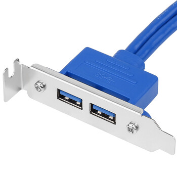 魔羯（MOGE）MC8231 USB3.0后置挡板扩展线20针/19PIN转双USB3.0挡板线扩展卡USB延长线 2口USB3.0半高挡片
