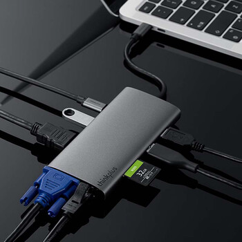 ThinkPad联想Type-C扩展坞USB-C转HDMI和VGA转接器USB分线器千兆网卡PD快充SD/TF读卡器笔记本拓展坞LC10