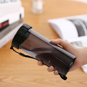 特百惠(Tupperware)莹彩430ML塑料杯男女士学生夏季运动水杯子户外便携大容量 酷炫黑 特百惠(Tupperware)莹彩430ML塑料杯男女士学生夏季运动水杯子户外便携大容量 酷炫黑