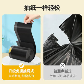 美丽雅垃圾袋300只加厚手提式抽绳免撕厨房家用双面2.4丝45×50cm 美丽雅垃圾袋300只加厚手提式抽绳免撕厨房家用双面2.4丝45×50cm