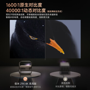 极米(XGIMI)Z9X 4K 高亮版 升级1600CVIA 轻薄4K光学变焦三色激光投影 家用投影仪办公会议无线投屏 极米(XGIMI)Z9X 4K 高亮版 升级1600CVIA 轻薄4K光学变焦三色激光投影 家用投影仪办公会议无线投屏