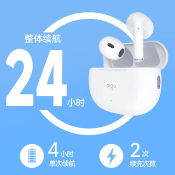 爱国者TW31 蓝牙耳机真无线半入耳式 音乐运动无线耳机 通话长续航耳机 适用于小米苹果华为 白色