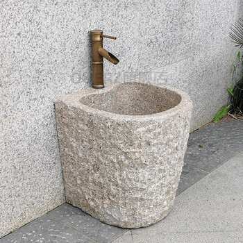 天然石头拖把池阳台拖把池石头拖布池室外石头洗手盆户外石头拖把池