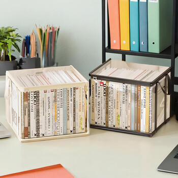 于字简 书本收纳袋毕业旧书收纳神器手提装书整理袋可折叠透明防尘袋黑色中号【透明防尘】7717