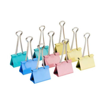 晨光(M&G)文具ABS92738  1号50mm  彩色长尾夹 大号金属票据夹 Eplus系列办公燕尾夹 12个/盒 5盒