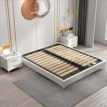 新款床体无床头排骨架床床体矮床无床头床现代简约实木床民宿床架子