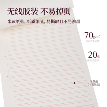 得力(deli)3433-2 16K/20张双线信纸信签纸信稿纸 申请书稿专用纸 笔记信签作文纸草稿纸 10本/包 1包装